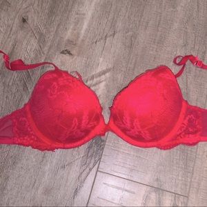 Sexy red lace bra